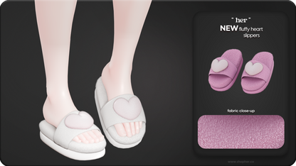 " Fluffy Heart Slippers "