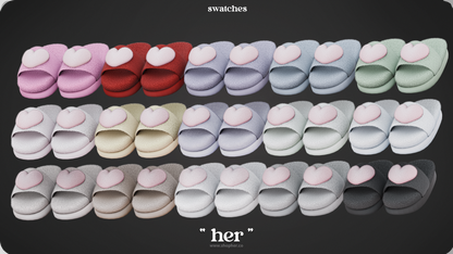 " Fluffy Heart Slippers "